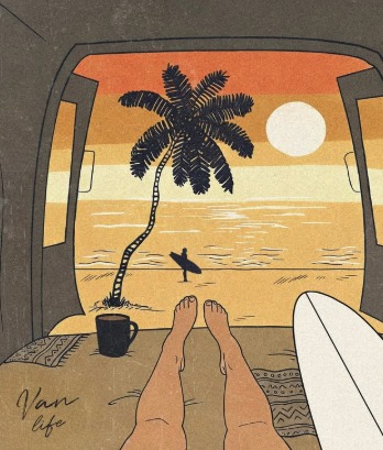 Ilustração de Thayná Rossoni: Van life