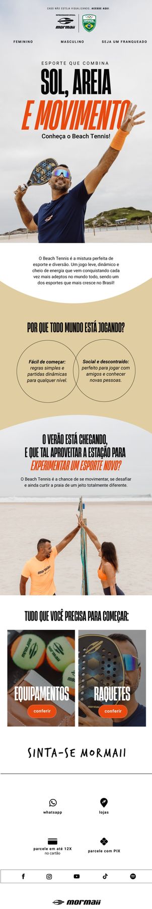 E-mail marketing Mormaii: Sol, areia e movimento